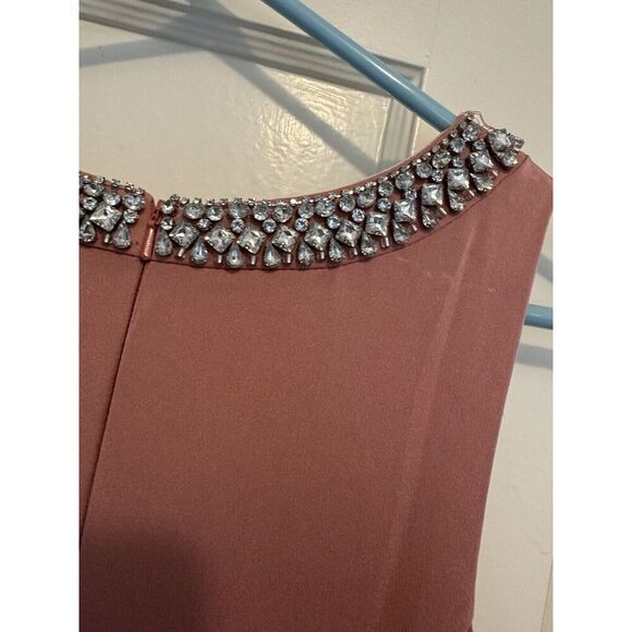 Ieena Mac Duggal Gown Dress Size 10 Pink Embellished Rhinestone Trumpet 49093 - Picture 7 of 10